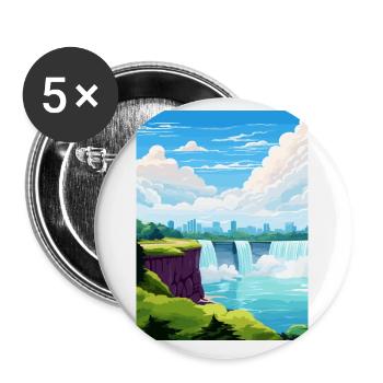 Niagara Falls Kanada Vintage Reiseposter WPA Kunst - Buttons klein 25 mm (5er Pack) - Weiß - Vorne
