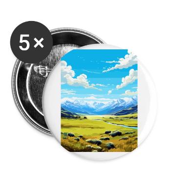Arthurs Pass Nationalpark Vintage Reiseposter - Buttons klein 25 mm (5er Pack) - Weiß - Vorne