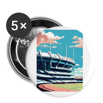 Melbourne Cricket Ground Australi Reiseposter - Buttons klein 25 mm (5er Pack) - Weiß - Vorne