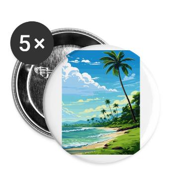 Osa Halbinsel Costa Rica Vintage Reiseposter WPA - Buttons klein 25 mm (5er Pack) - Weiß - Vorne