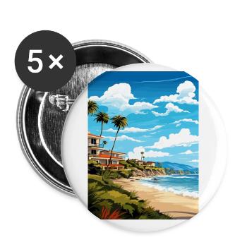 Heilige Teresa Costa Rica Vintage Reiseposter WPA - Buttons klein 25 mm (5er Pack) - Weiß - Vorne