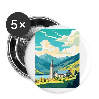 San Martin De Los Andes Vintage Travel Poster WPA - Buttons small 1''/25 mm (5-pack) - white - Front