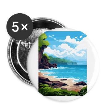 Papagayo Halbinsel Costa Rica Reiseposter - Buttons klein 25 mm (5er Pack) - Weiß - Vorne