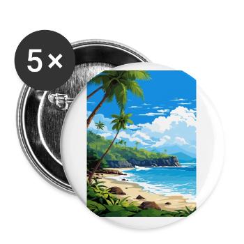 Manuel Antonio Beach Costa Rica Travel Poster - Buttons small 1''/25 mm (5-pack) - white - Front
