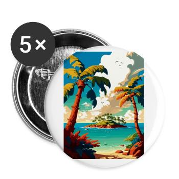 Bahamas Caribbean Vintage Travel Poster Souvenir - Buttons small 1''/25 mm (5-pack) - white - Front