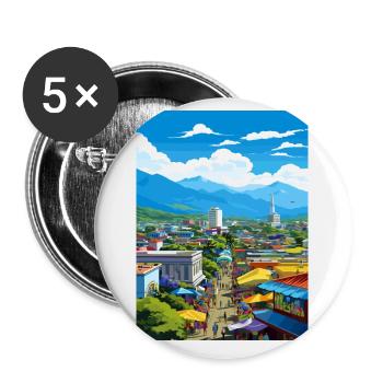 San Jose Costa Rica Vintage Travel Poster Souvenir - Buttons small 1''/25 mm (5-pack) - white - Front