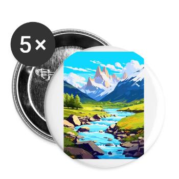 PatagoniaaVintage Travel Poster WPA Art - Buttons small 1''/25 mm (5-pack) - white - Front