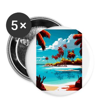 Punta Cana Caraïbes Vintage voyage affiche WPA Art - Lot de 5 petits badges (25 mm) - blanc - Devant