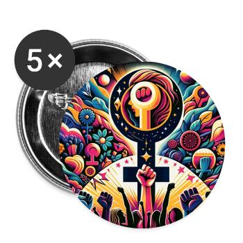 Journée de la femme - Lot de 5 petits badges (25 mm) - blanc - Devant