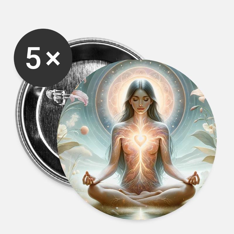 Heart opening and heart connection - Buttons small 1''/25 mm (5-pack) - white