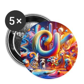 Colorful fantasy world - Buttons small 1''/25 mm (5-pack) - white - Front