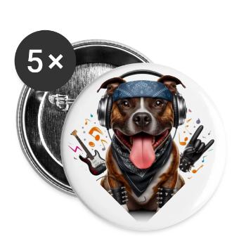 Staff cool rock - Lot de 5 petits badges (25 mm) - blanc - Devant