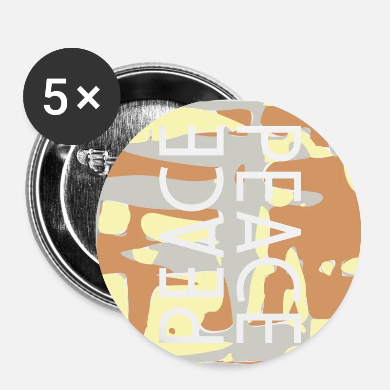 PEACE camouflage Design - Buttons small 1''/25 mm (5-pack) - white