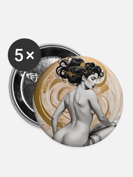 Grace, digital art - Buttons small 1''/25 mm (5-pack) - white