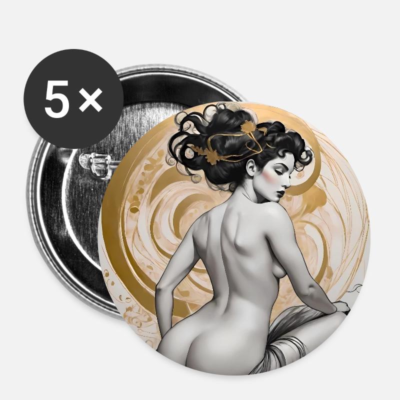 Grace, digital art - Buttons small 1''/25 mm (5-pack) - white