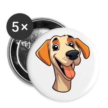 Sloughi Hunderasse Aquarell Karikatur Kawaii Clipar - Buttons klein 25 mm (5er Pack) - Weiß - Vorne