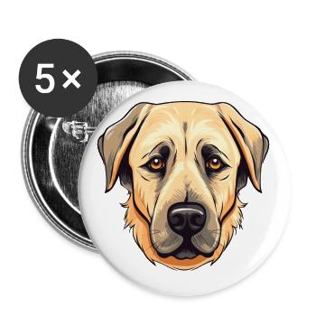 Anatolische Schäferhundsrasse Aquarell-Karikatur Ka - Buttons klein 25 mm (5er Pack) - Weiß - Vorne