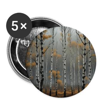 Birken Wald - Buttons klein 25 mm (5er Pack) - Weiß - Vorne