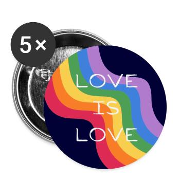 L’amour est l’amour. Design arc-en-ciel. - Lot de 5 petits badges (25 mm) - blanc - Devant