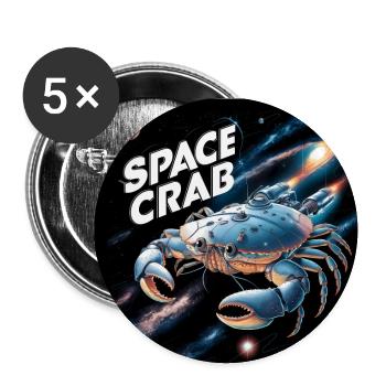 Space Crab Space Crab as a spaceship - Buttons small 1''/25 mm (5-pack) - white - Front