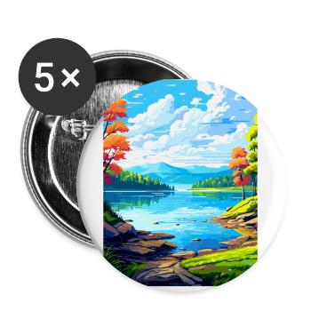 Lake Sainte Croix France Vintage Travel Poster WPA - Buttons small 1''/25 mm (5-pack) - white - Front