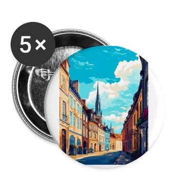 Dijon Frankreich Vintage Reiseposter WPA Souvenir - Buttons klein 25 mm (5er Pack) - Weiß - Vorne