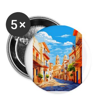 Alicante Spanien Vintage Reiseplakat Souvenir WPA - Buttons klein 25 mm (5er Pack) - Weiß - Vorne