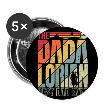 Father's Day - Dadalorian vintage sunset poster - Buttons small 1''/25 mm (5-pack) - white - Front