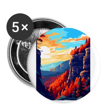 Bohemian Switzerland National Park Czech Republic - Buttons small 1''/25 mm (5-pack) - white - Front