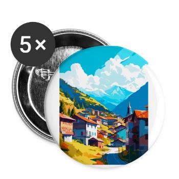 Artvin Türkei Vintage Reiseposter WPA Souvenir - Buttons klein 25 mm (5er Pack) - Weiß - Vorne