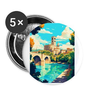 Avignon Frankreich Vintage Reiseplakat Souvenir WPA - Buttons klein 25 mm (5er Pack) - Weiß - Vorne