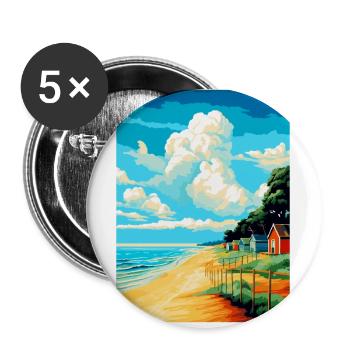 Norfolk Coast Vintage Travel Poster Souvenir WPA - Buttons small 1''/25 mm (5-pack) - white - Front