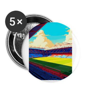 Affiche de voyage souvenir du stade de Selhurst Park WPA - Lot de 5 petits badges (25 mm) - blanc - Devant