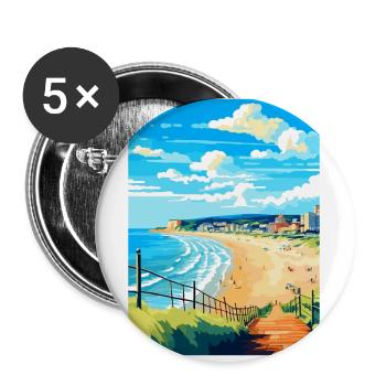Bournemouth Dorset Vintage Voyage Poster Souvenir - Lot de 5 petits badges (25 mm) - blanc - Devant