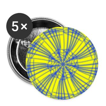 blue and yellow geometric design - Buttons small 1''/25 mm (5-pack) - white - Front