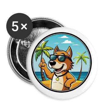 Auvergne Pointing Dog Breed Cartoon Sunglass Beach - Buttons small 1''/25 mm (5-pack) - white - Front