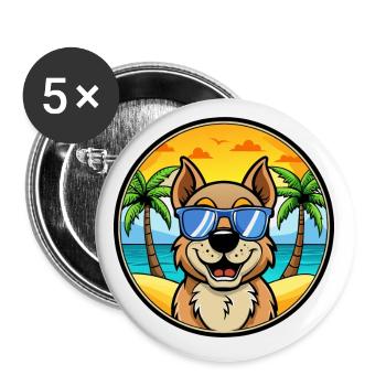 Berger De Beauce Hunderasse Cartoon Sonnenbrille Strand - Buttons klein 25 mm (5er Pack) - Weiß - Vorne