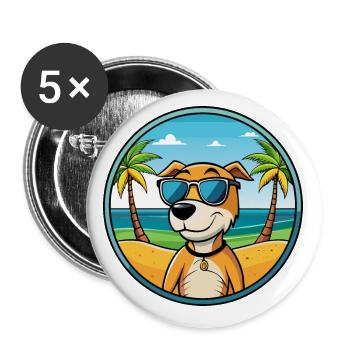 Auvergne Pointing Dog Breed Cartoon Sunglass Beach - Buttons small 1''/25 mm (5-pack) - white - Front