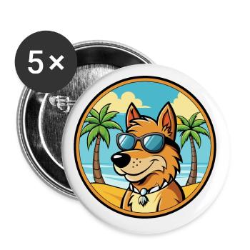 Frisian Pointing Dog Breed Cartoon Sunglass Beach - Buttons small 1''/25 mm (5-pack) - white - Front