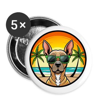 Inca Hairless Dog Breed Cartoon Sunglasses Beach - Buttons small 1''/25 mm (5-pack) - white - Front