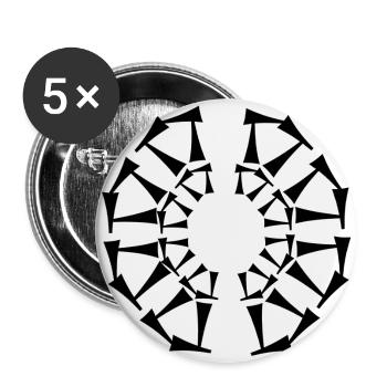 Tri-Circular design - Buttons small 1''/25 mm (5-pack) - white - Front