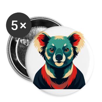 Koala Cartoon Figur Buntes Haustier Tier - Buttons klein 25 mm (5er Pack) - Weiß - Vorne