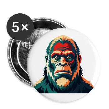 Big Foot Cartoon Character Colorful Pet Animal - Buttons small 1''/25 mm (5-pack) - white - Front