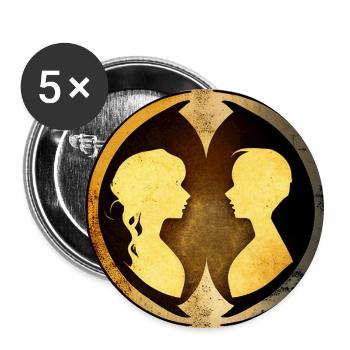 Harmonie-Duo - Buttons klein 25 mm (5er Pack) - Weiß - Vorne