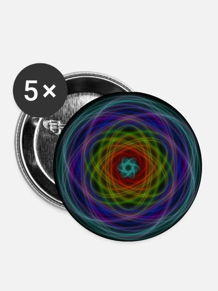 Hypnotischer Regenbogen - Buttons klein 25 mm (5er Pack) - Weiß