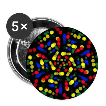 Rainbow flower - Buttons small 1''/25 mm (5-pack) - white - Front