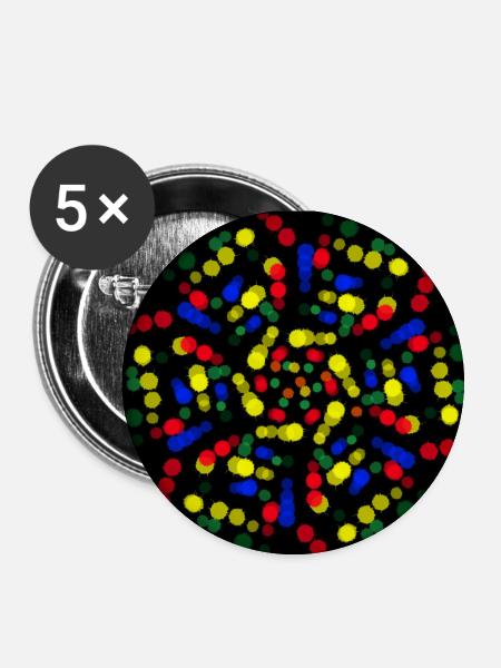 Regenbogen-Blume - Buttons klein 25 mm (5er Pack) - Weiß