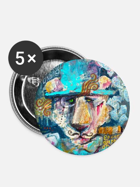 Bourgeois Löwe - Buttons klein 25 mm (5er Pack) - Weiß