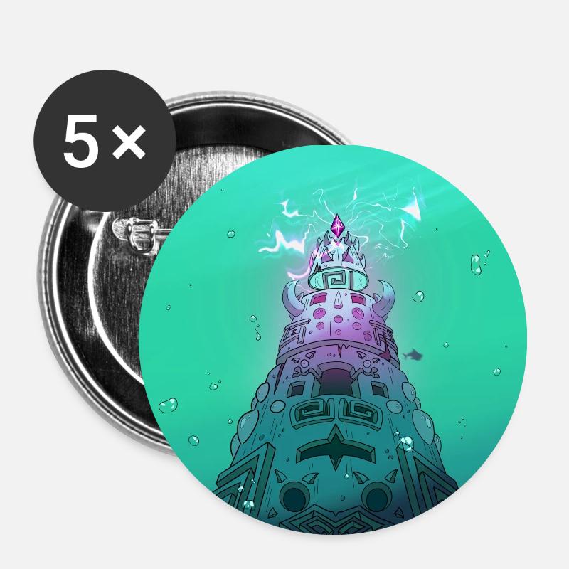 Underwater To'war - Buttons small 1''/25 mm (5-pack) - white