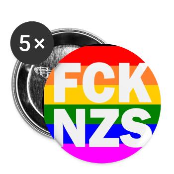 Fck nzs - Lot de 5 petits badges (25 mm) - blanc - Devant